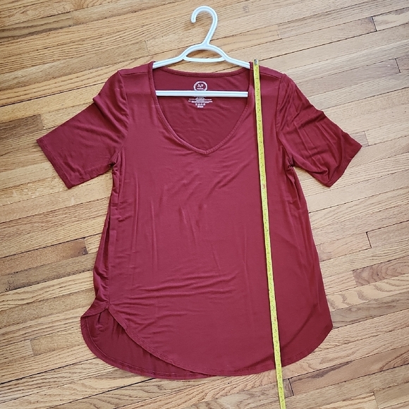 Women's V-Neck Top - Rust - Picture 4 of 5